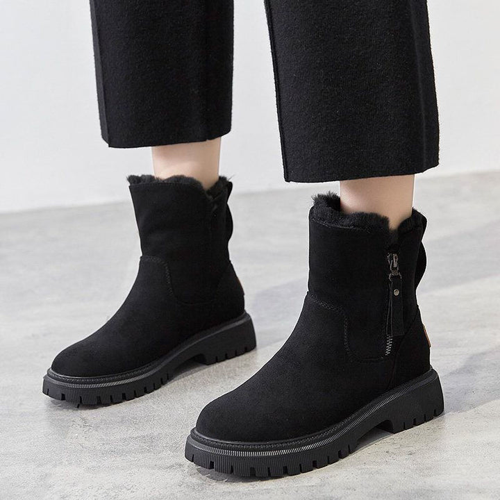 SUNKISSEDSTEP Women’s Plush-Lined Suede Ankle Snow Boots