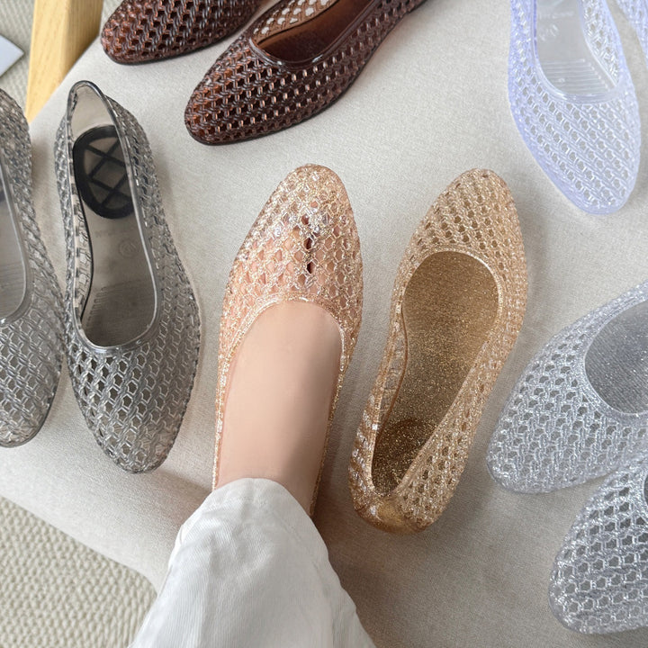 Crystal Mesh Jelly Flats