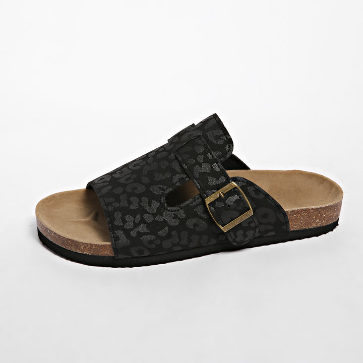SUNKISSEDSTEP Women’s Leopard Chic Double-Strap Slides (US 5.5–9.5)