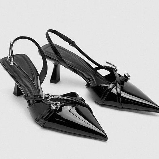 SUNKISSEDSTEP Women’s Celeste Pointed-Toe Slingback Heels (US 5.5–9.5)