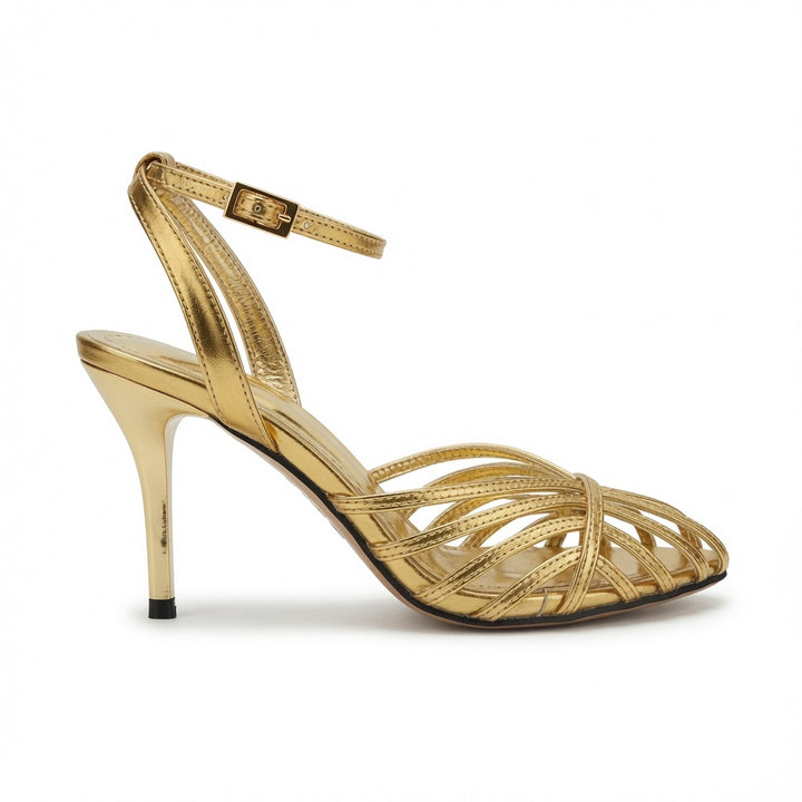 Golden Strappy Heels