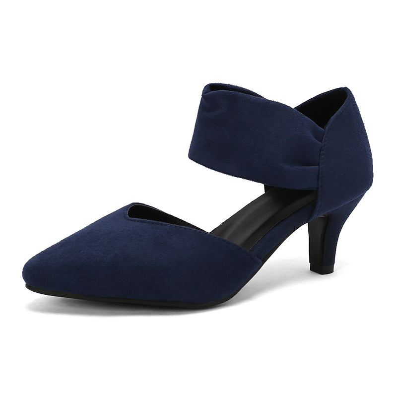 Suede Mid-Heel Hollow Summer Sandals