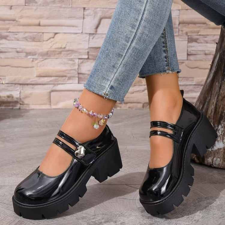 SUNKISSEDSTEP Women’s Double-Strap Platform Mary Jane Heels