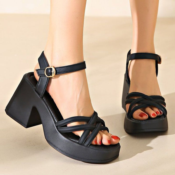 SUNKISSEDSTEP Women’s Grace Strap Block Heel Sandals (US 5.5–8)