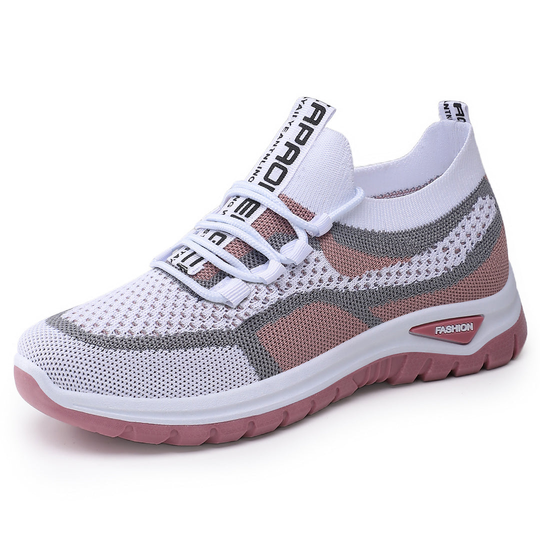 SUNKISSEDSTEP Women’s Breathable Knit Lace-Up Walking Shoes