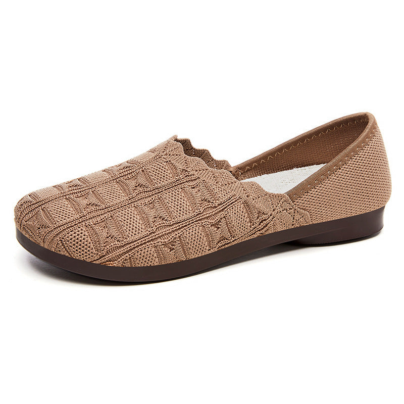 Breathable Knit Slip-On Flats