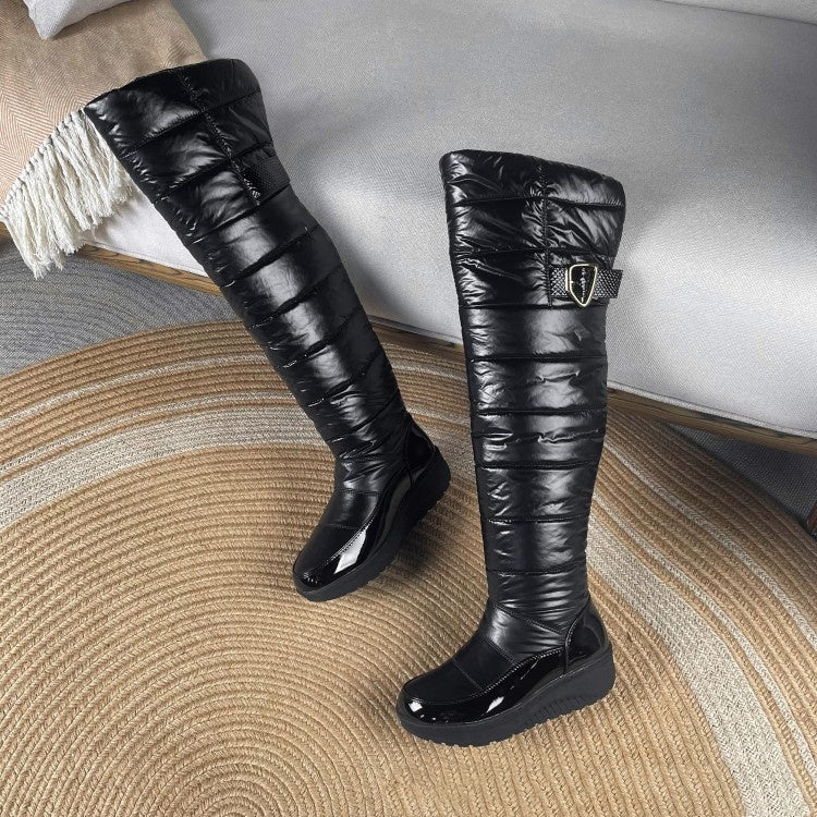 SUNKISSEDSTEP Women’s Waterproof Quilted Over-the-Knee Snow Boots