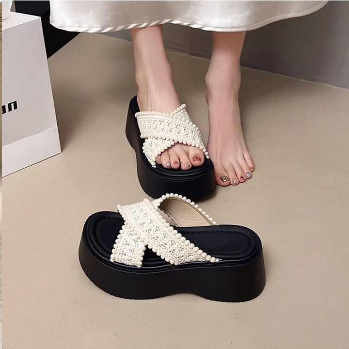 Boho Cross-Strap Platform Sandals