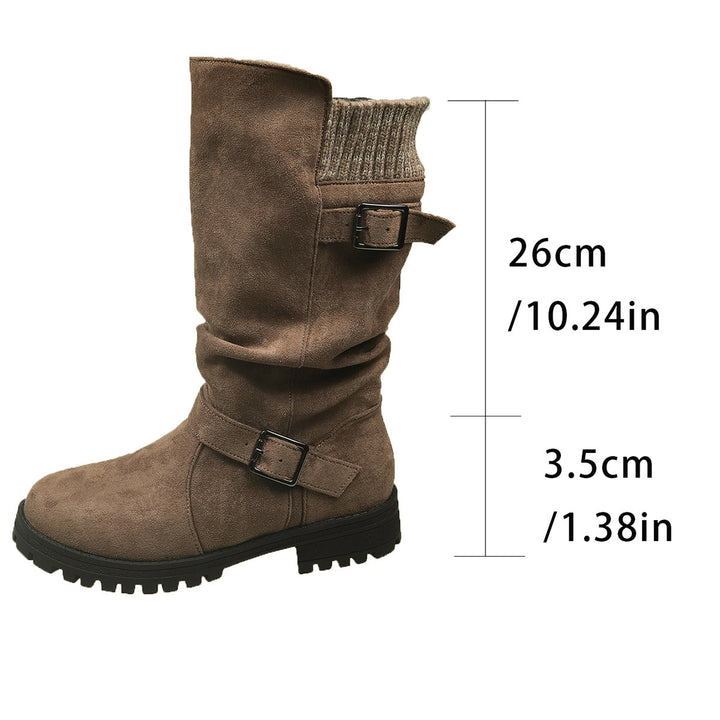 Suede Slouch Mid-Calf Boots