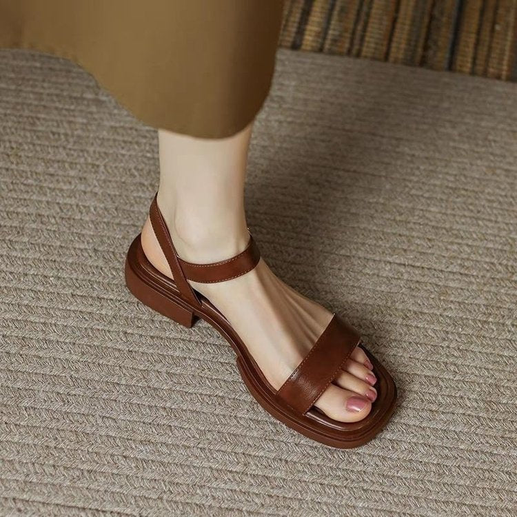French Minimalist Flat Sandals