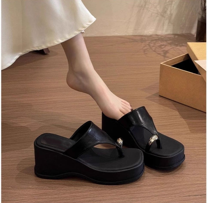 Platform Flip Flop Wedge Sandals