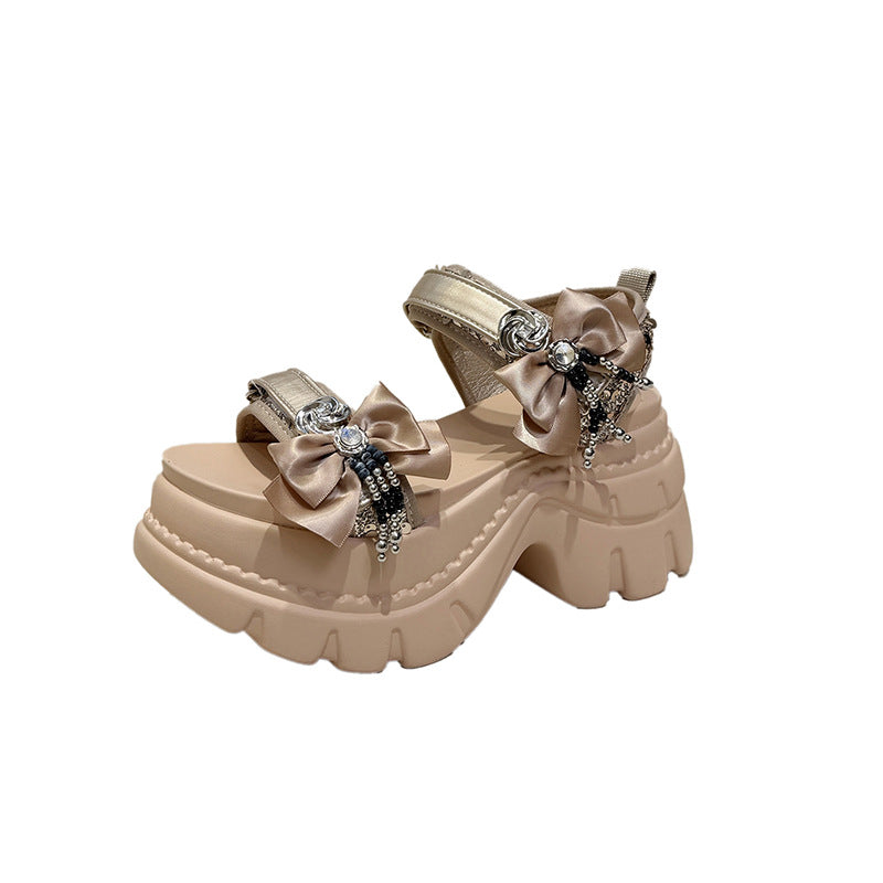 Crystal Floral Platform Sandals
