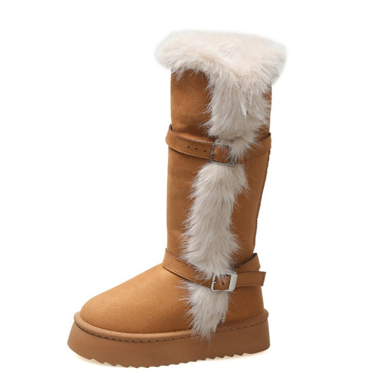SUNKISSEDSTEP Women’s CozyBuckle Fur-Lined Winter Boots