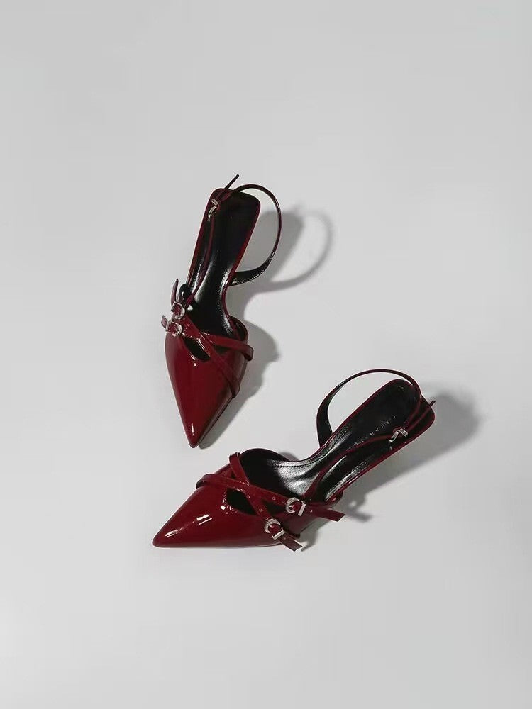 SUNKISSEDSTEP Women’s Celeste Pointed-Toe Slingback Heels (US 5.5–9.5)