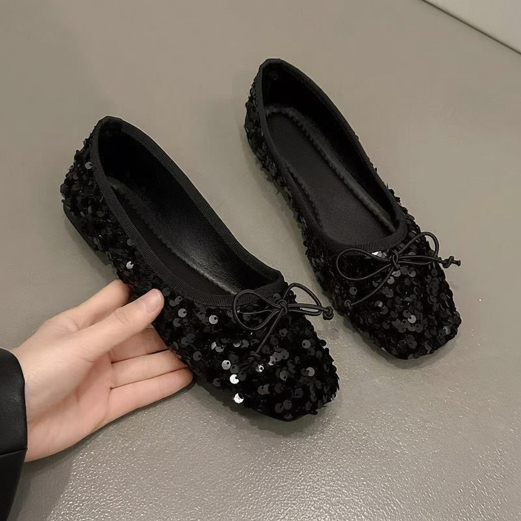 Pearl Sequin Mary Jane Flats