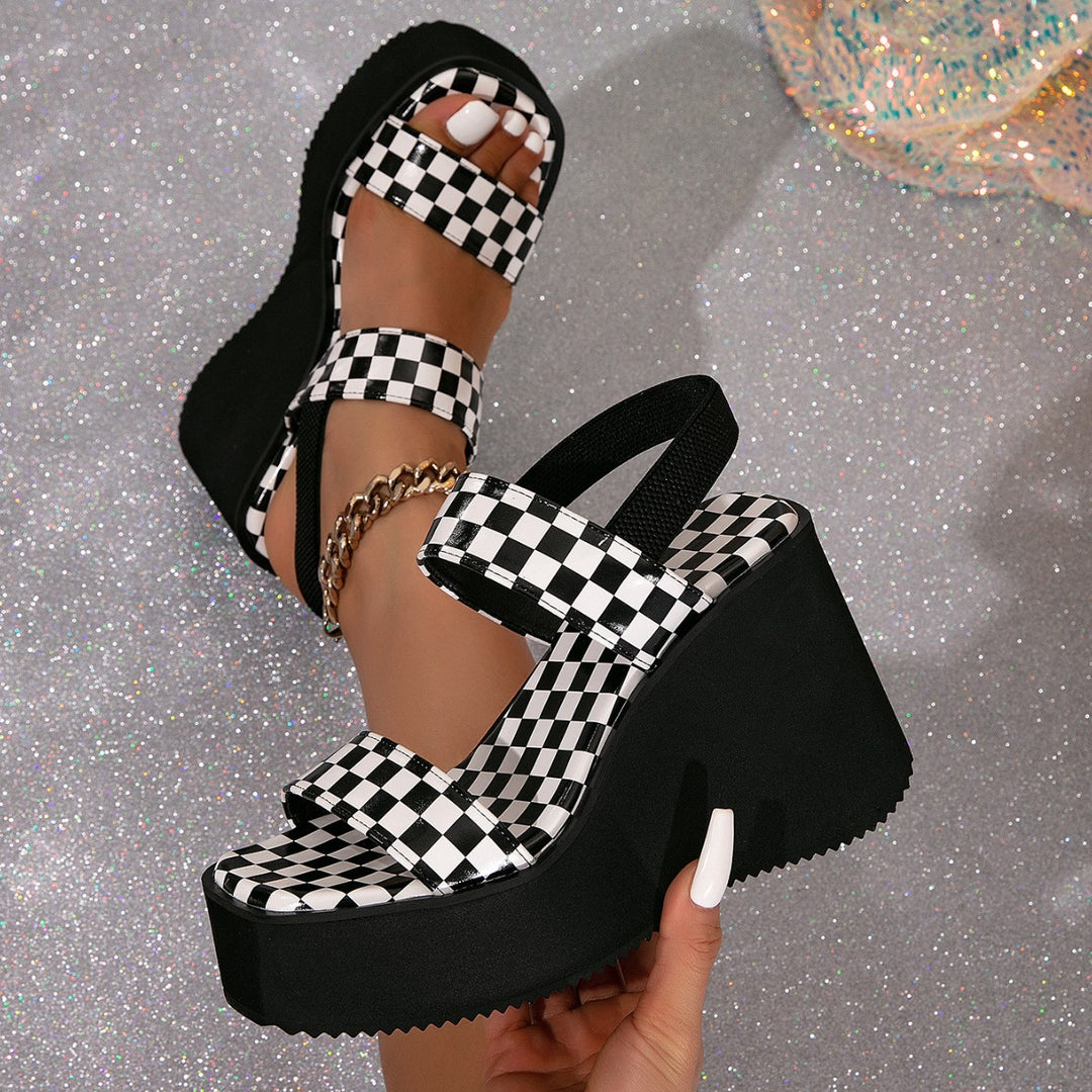 SUNKISSEDSTEP Women’s Harper Checkered Platform Sandals (US 5.5–9.5)