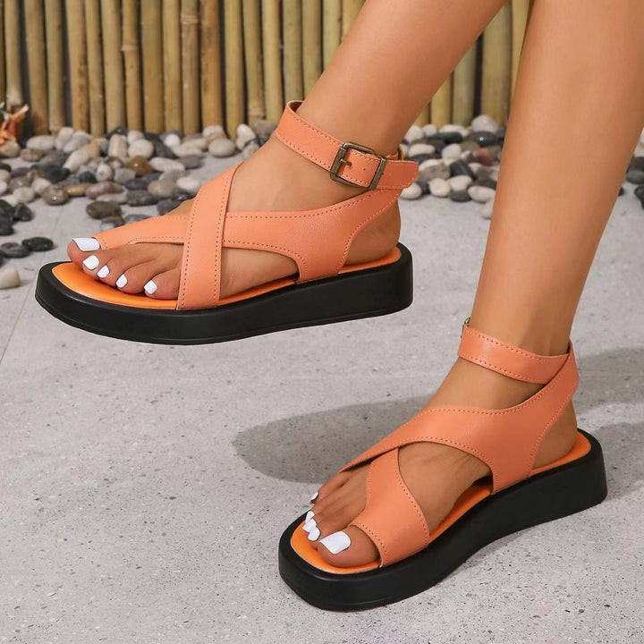 SUNKISSEDSTEP Women’s Toe-Loop Roman Platform Sandals (US 5.5–9.5)