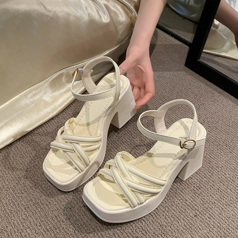 SUNKISSEDSTEP Women’s Platform Block Heel Sandals (US 5.5–8)