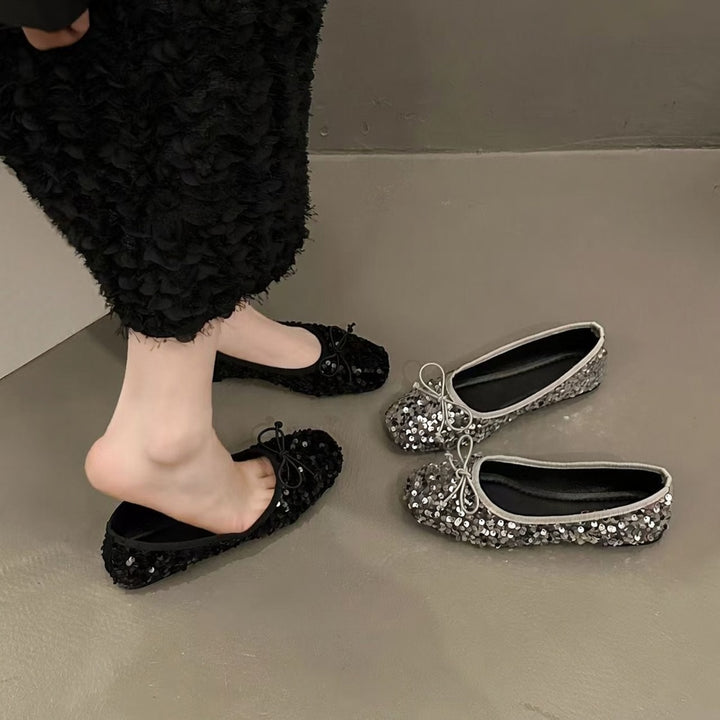 Pearl Sequin Mary Jane Flats