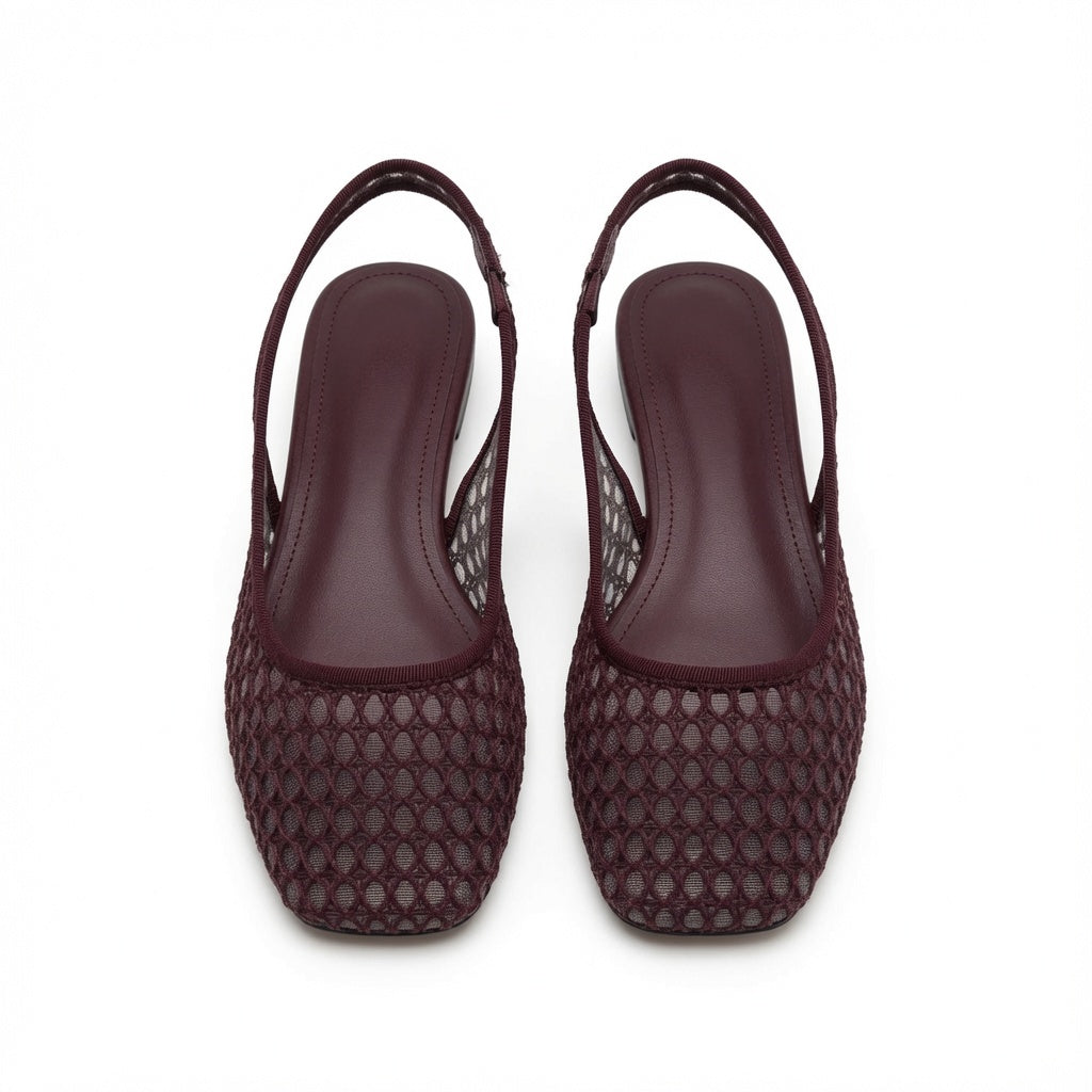 Breathable Mesh Slingback Flats