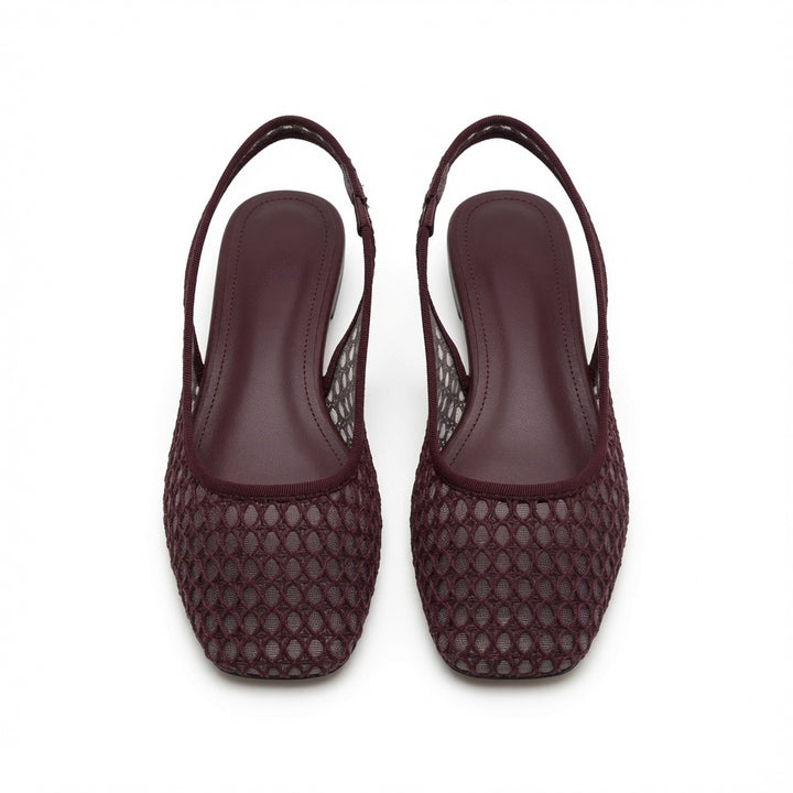 Breathable Mesh Slingback Flats