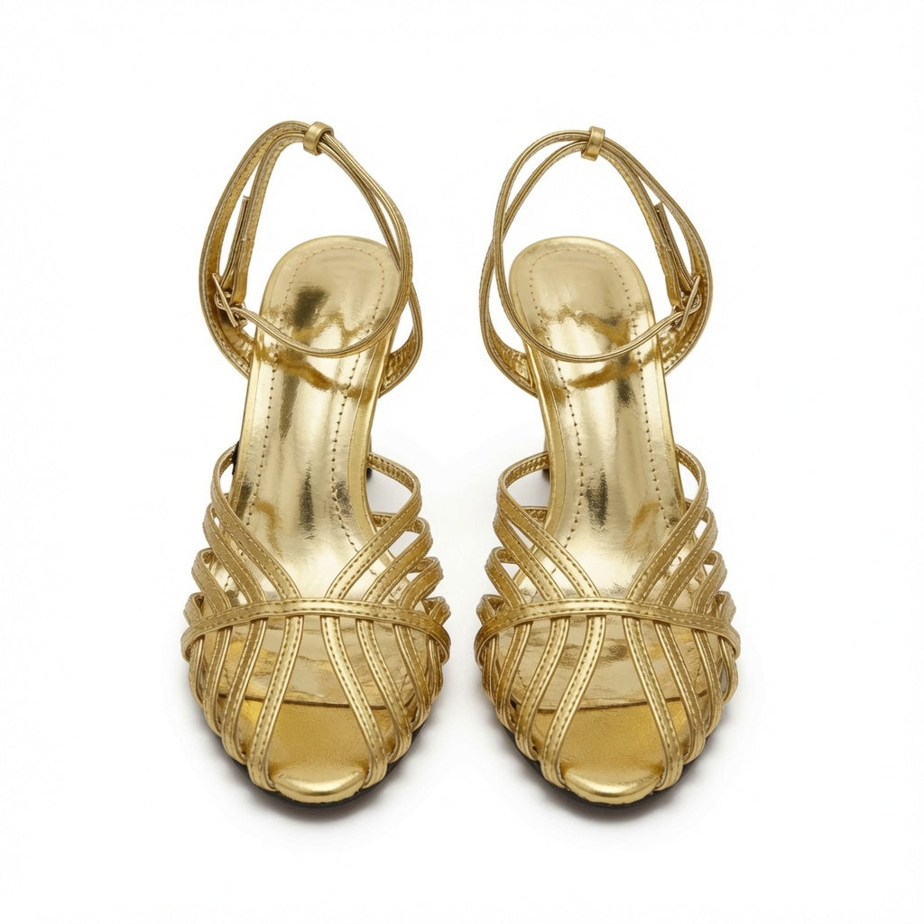Golden Strappy Heels