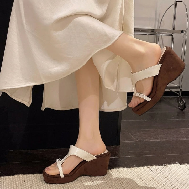 Wedge Platform Thong Sandals