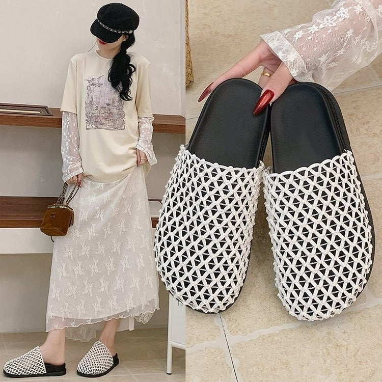 SUNKISSEDSTEP Women’s Woven Mesh Closed-Toe Platform Slides (US 5.5–9.5)