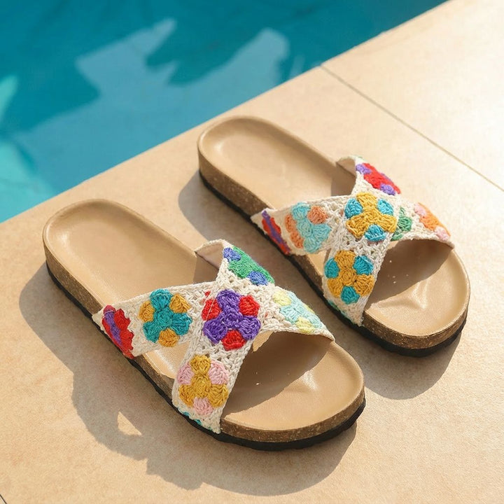 SUNKISSEDSTEP Women’s Bohemian Knit Toe-Loop Sandals (US 6–9.5)