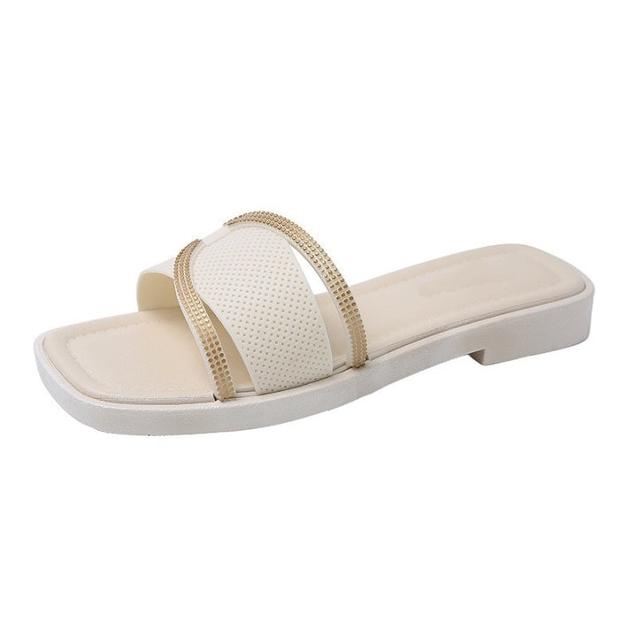 SUNKISSEDSTEP Women’s Rhinestone Platform Slides (US 6–8.5)