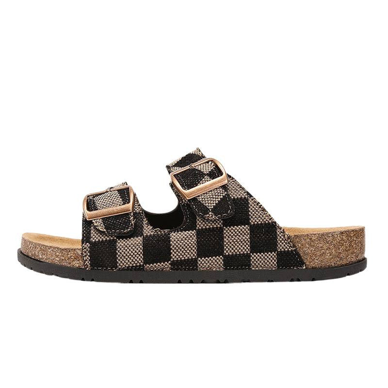 SUNKISSEDSTEP Women’s &amp; Men’s Coastal Cork Double-Buckle Slides (US 6–11)