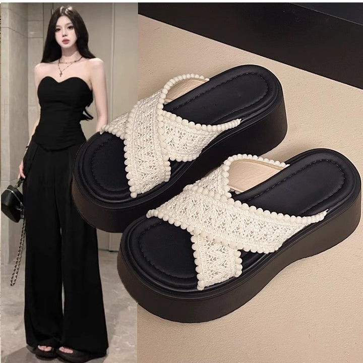 Boho Cross-Strap Platform Sandals
