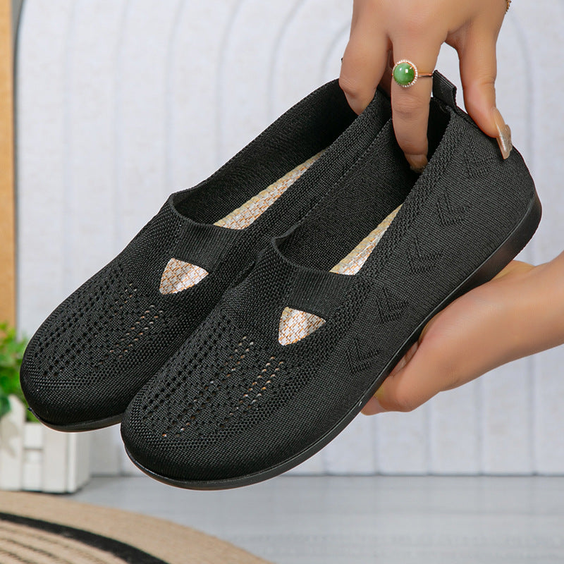 SUNKISSEDSTEP Women’s Breathable Knit Slip-On Walking Shoes