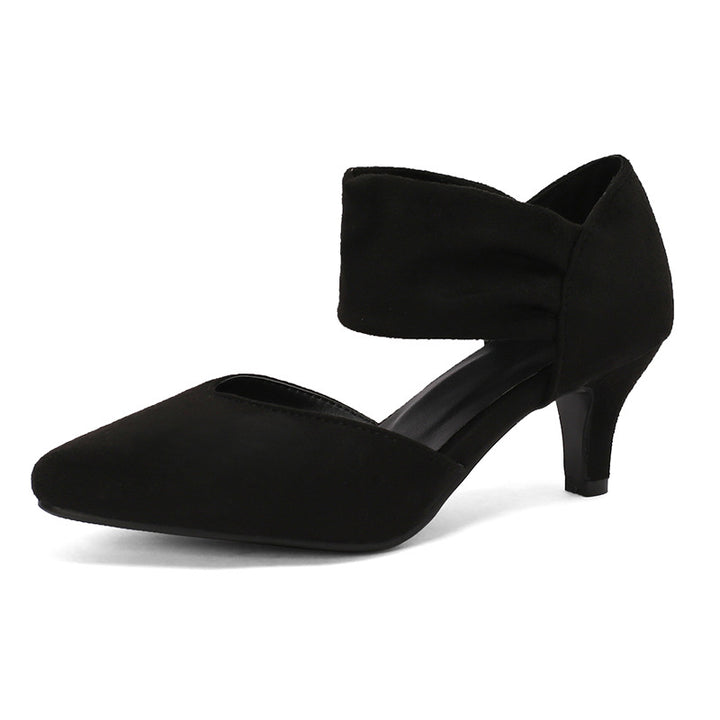Suede Mid-Heel Hollow Summer Sandals