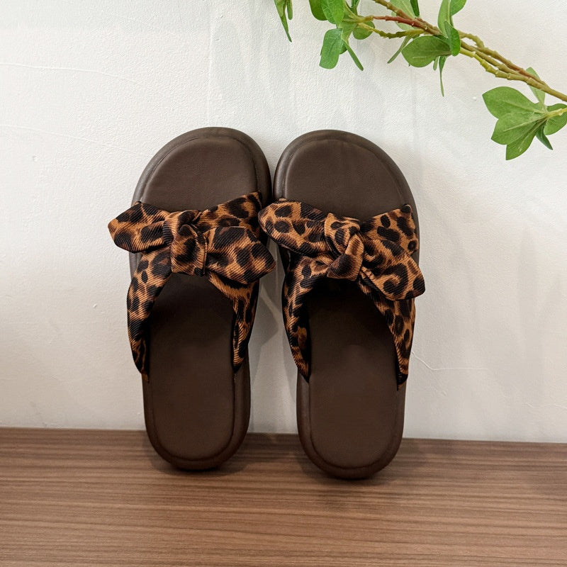 Polka Dot Bow Slide Sandals
