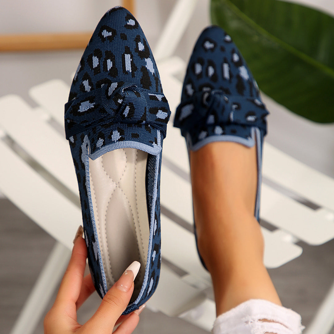Leopard Bow Loafers