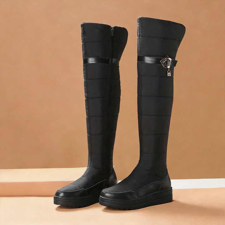 SUNKISSEDSTEP Women’s Waterproof Quilted Over-the-Knee Snow Boots