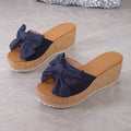 SUNKISSEDSTEP Women’s Bella Bow Platform Slides