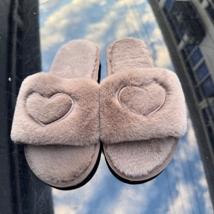 SUNKISSEDSTEP Women’s Heart Plush Cozy Home Slippers
