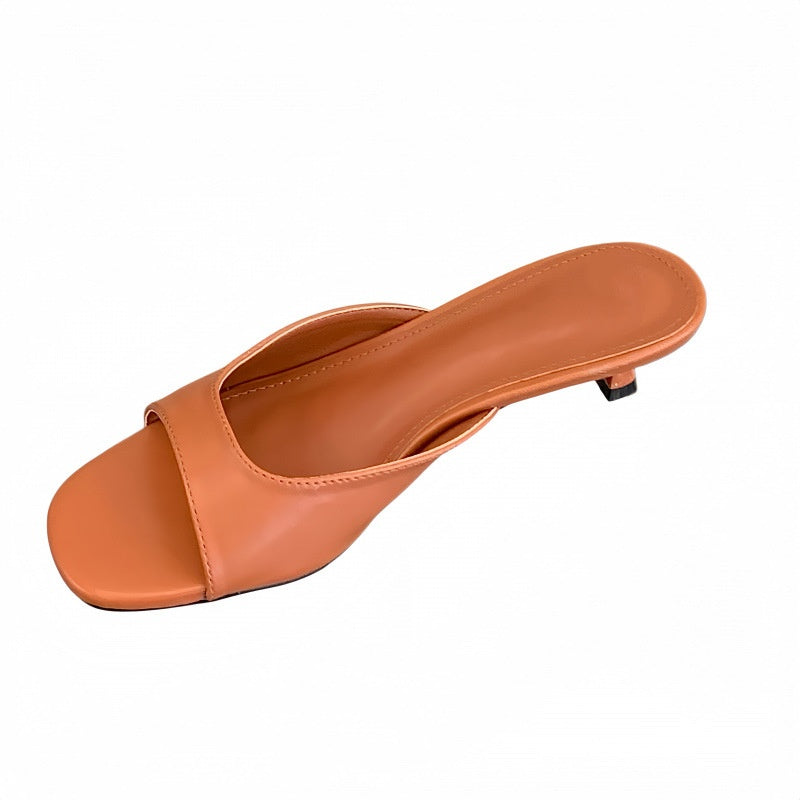 SUNKISSEDSTEP Women’s Minimalist Kitten Heel Slides (US 5.5–8)