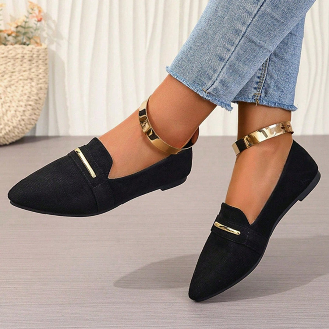 SUNKISSEDSTEP Women’s Suede Pointed Toe Loafer Flats
