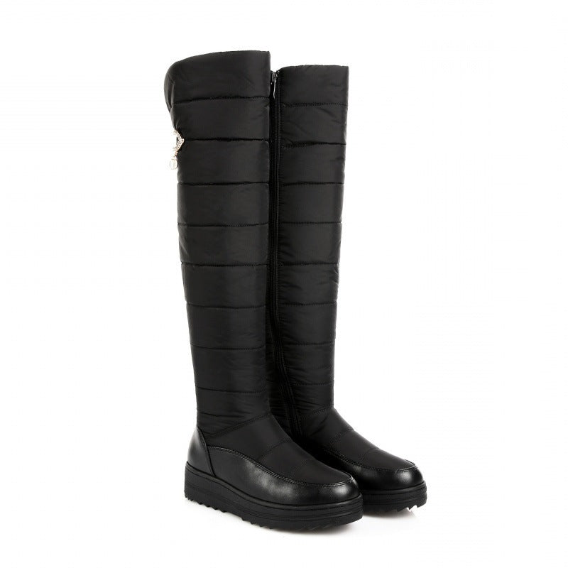 SUNKISSEDSTEP Women’s Waterproof Quilted Over-the-Knee Snow Boots