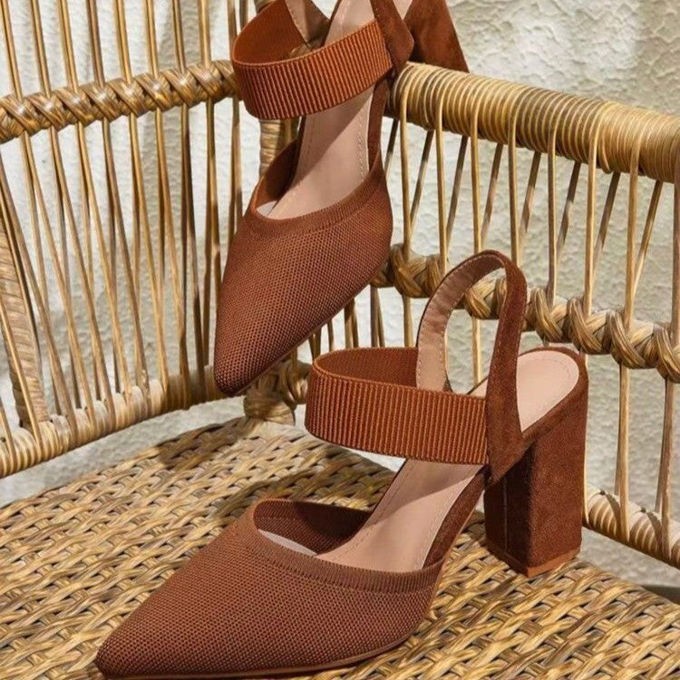 SUNKISSEDSTEP Women’s Sophia Pointed-Toe Block Heel Slingback Pumps (US 6–9.5)