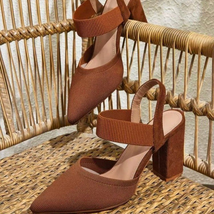 SUNKISSEDSTEP Women’s Sophia Pointed-Toe Block Heel Slingback Pumps (US 6–9.5)