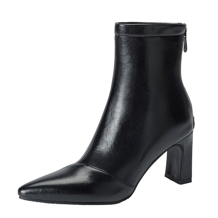 SUNKISSEDSTEP Women’s Pointed-Toe Block Heel Ankle Boots