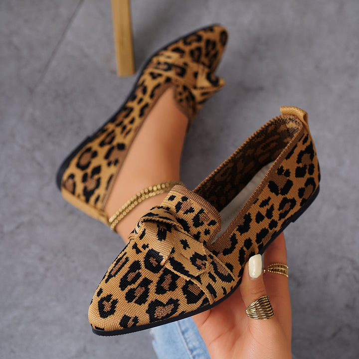 Leopard Bow Loafers
