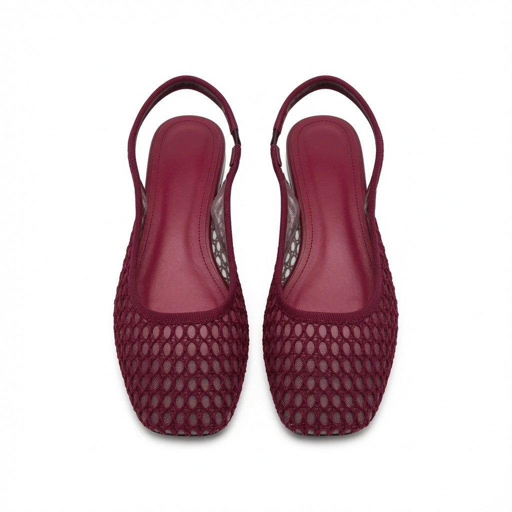 Breathable Mesh Slingback Flats