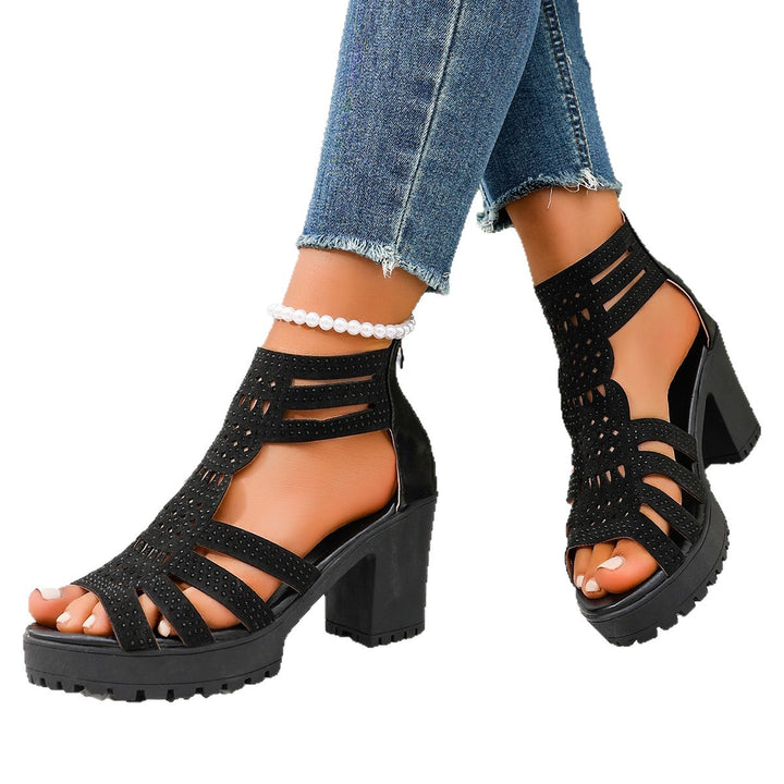 SUNKISSEDSTEP Women’s Verona Peep-Toe Platform Heeled Sandals (US 5.5–8.5)