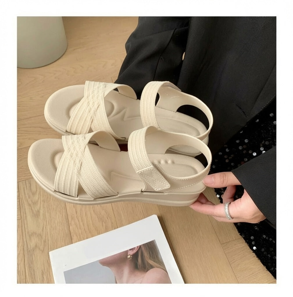 PVC &amp; EVA Platform Strap Sandals