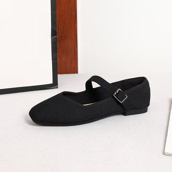 SUNKISSEDSTEP Women’s AirKnit Square Toe Mary Jane Flats
